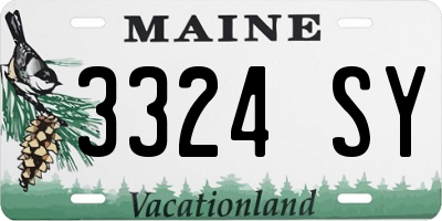 ME license plate 3324SY