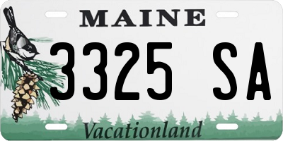 ME license plate 3325SA