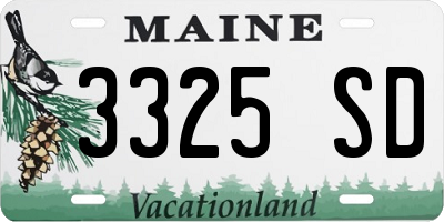 ME license plate 3325SD