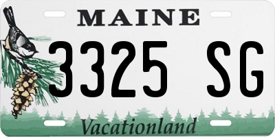 ME license plate 3325SG
