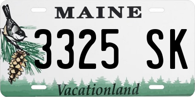 ME license plate 3325SK