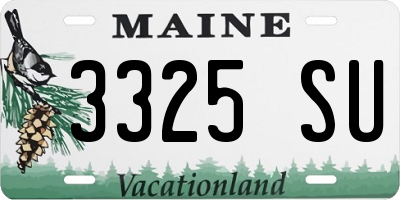 ME license plate 3325SU