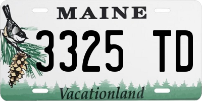 ME license plate 3325TD