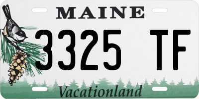 ME license plate 3325TF