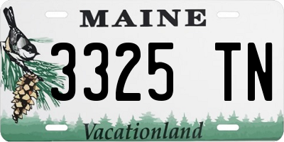 ME license plate 3325TN