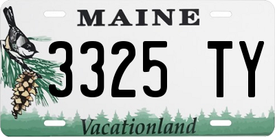 ME license plate 3325TY