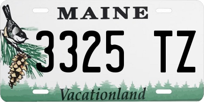 ME license plate 3325TZ