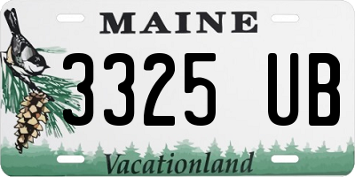ME license plate 3325UB