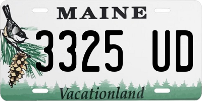 ME license plate 3325UD