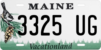 ME license plate 3325UG