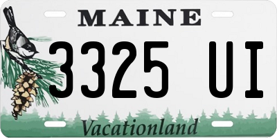 ME license plate 3325UI
