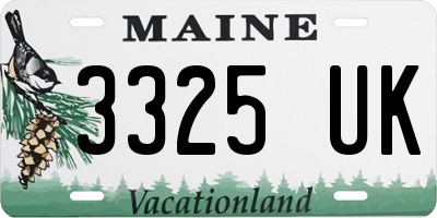 ME license plate 3325UK
