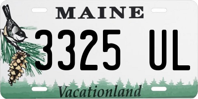ME license plate 3325UL
