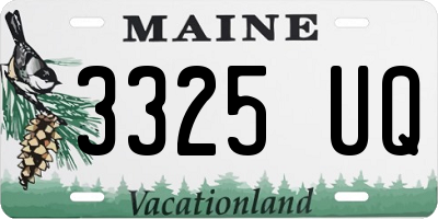 ME license plate 3325UQ