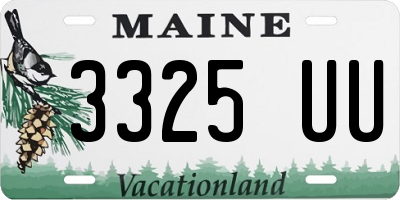 ME license plate 3325UU