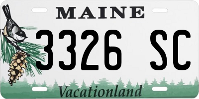 ME license plate 3326SC
