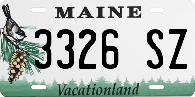 ME license plate 3326SZ