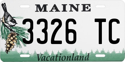 ME license plate 3326TC