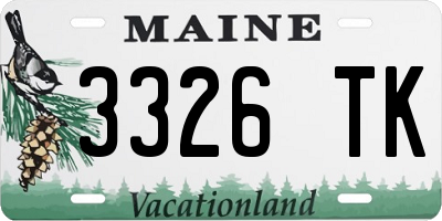 ME license plate 3326TK