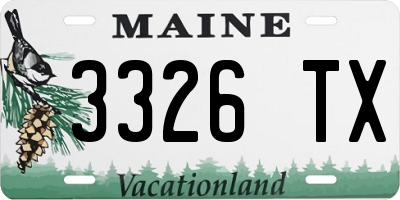 ME license plate 3326TX