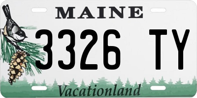 ME license plate 3326TY