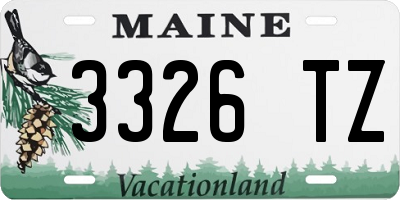 ME license plate 3326TZ