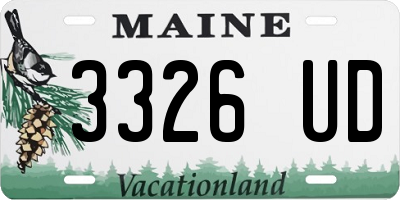 ME license plate 3326UD
