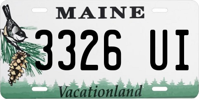 ME license plate 3326UI