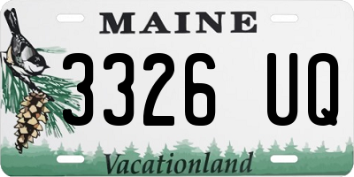 ME license plate 3326UQ