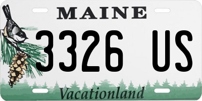 ME license plate 3326US