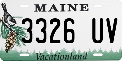 ME license plate 3326UV