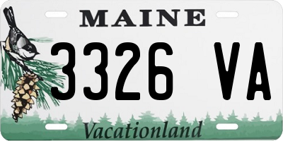 ME license plate 3326VA
