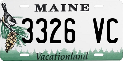 ME license plate 3326VC