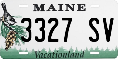 ME license plate 3327SV