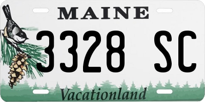 ME license plate 3328SC