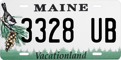 ME license plate 3328UB