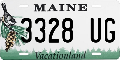 ME license plate 3328UG