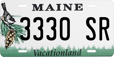 ME license plate 3330SR