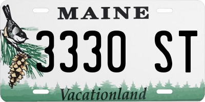 ME license plate 3330ST