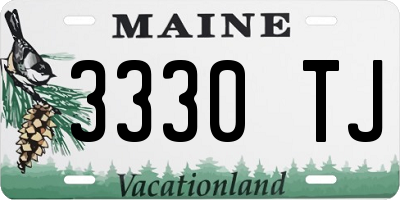ME license plate 3330TJ
