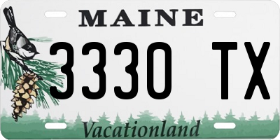 ME license plate 3330TX