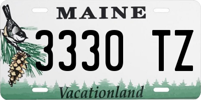 ME license plate 3330TZ