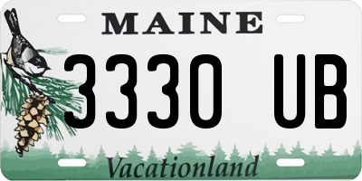 ME license plate 3330UB