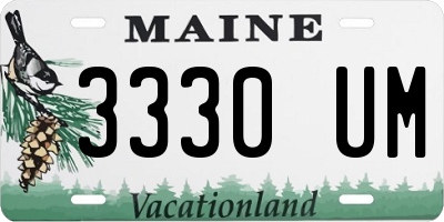 ME license plate 3330UM