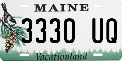 ME license plate 3330UQ