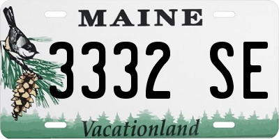 ME license plate 3332SE
