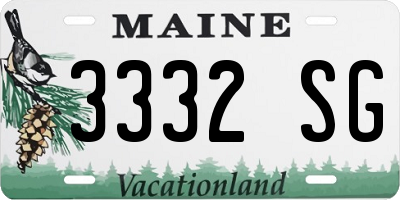 ME license plate 3332SG