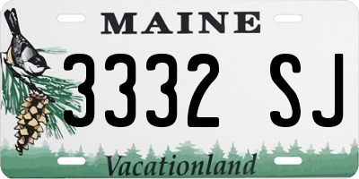 ME license plate 3332SJ