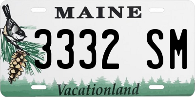 ME license plate 3332SM