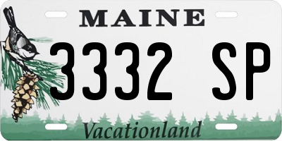 ME license plate 3332SP